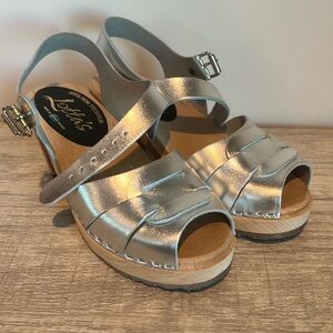 Lotta from Stockholm Silver Clogs Size EU 37 Size US 6